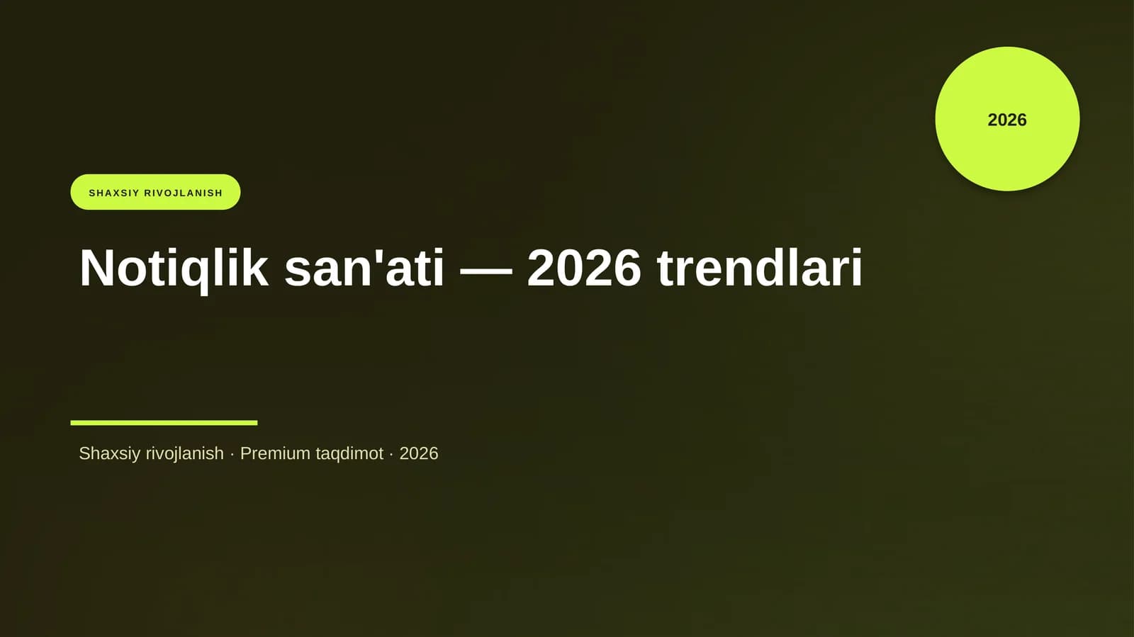 Notiqlik san'ati — 2026 trendlari