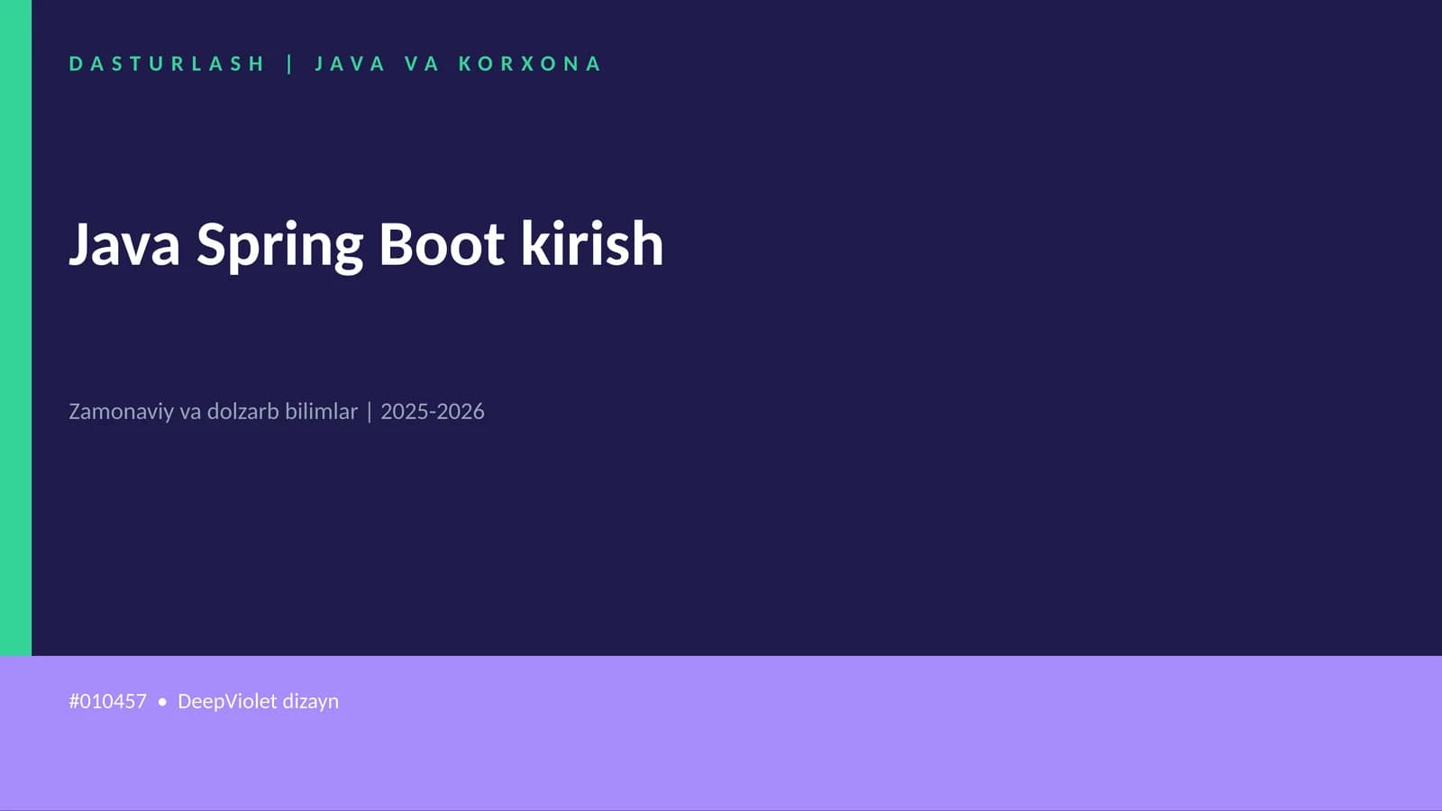 Java Spring Boot kirish