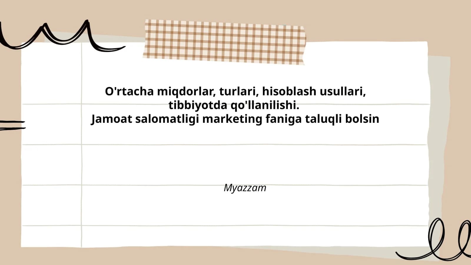 O'rtacha miqdorlar va turlari