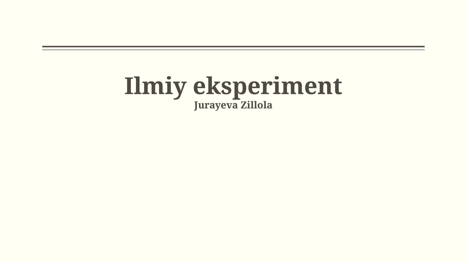 Ilmiy eksperiment