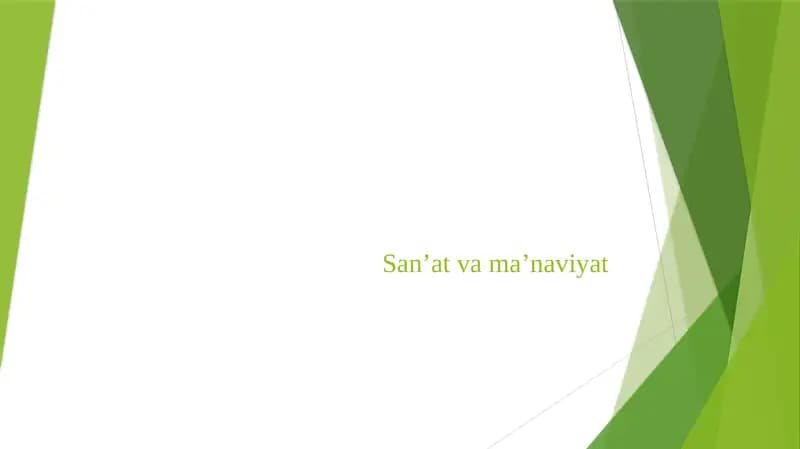 San’atvama’naviyat