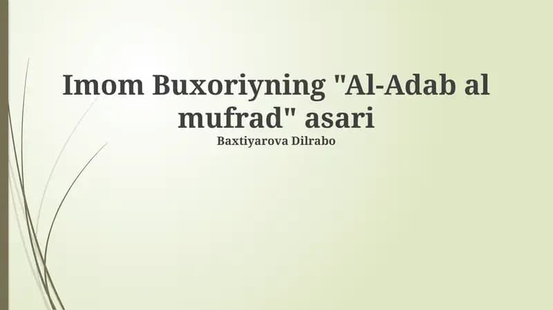 Al-Adab al-Mufrad