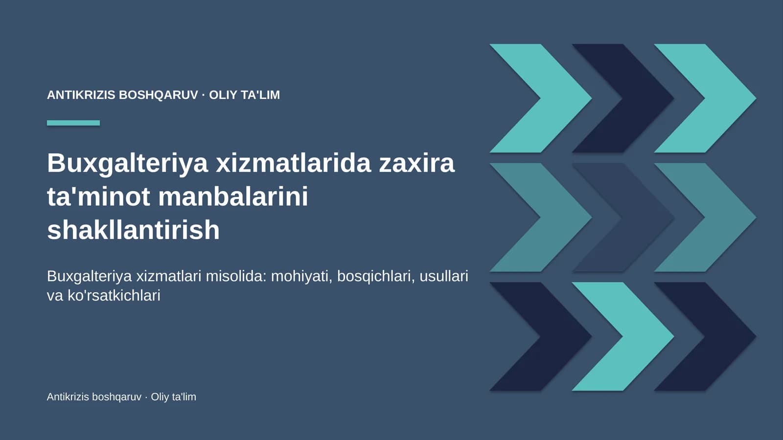 Zaxira ta'minot manbalarini shakllantirish