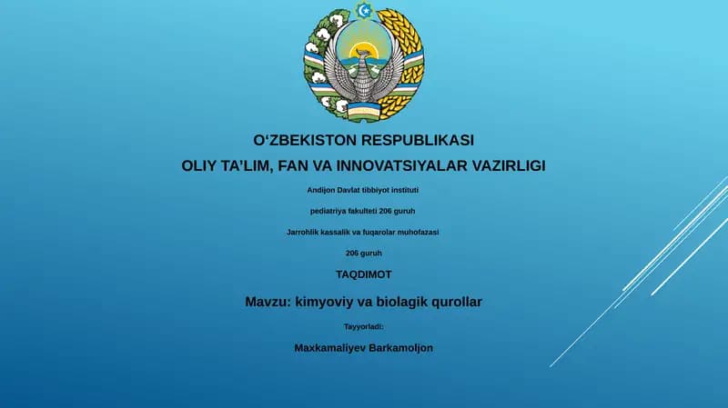 Kimyoviy va biolagik qurollar
