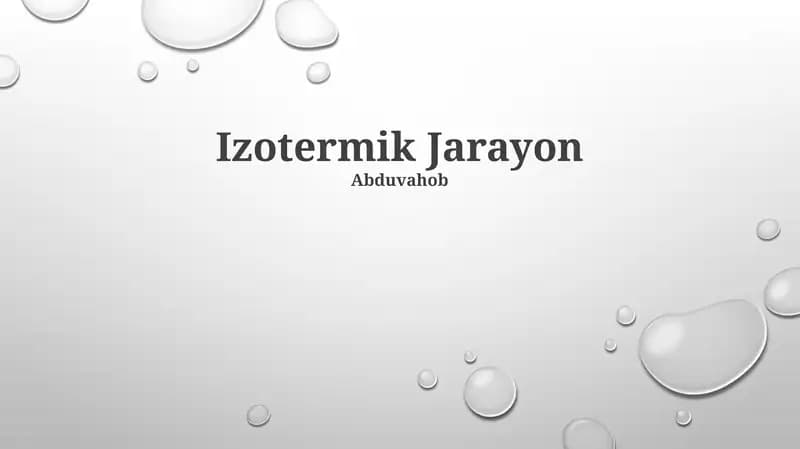 Izotermik Jarayon
