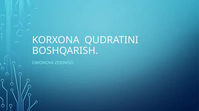 Korxona qudratini boshqarish