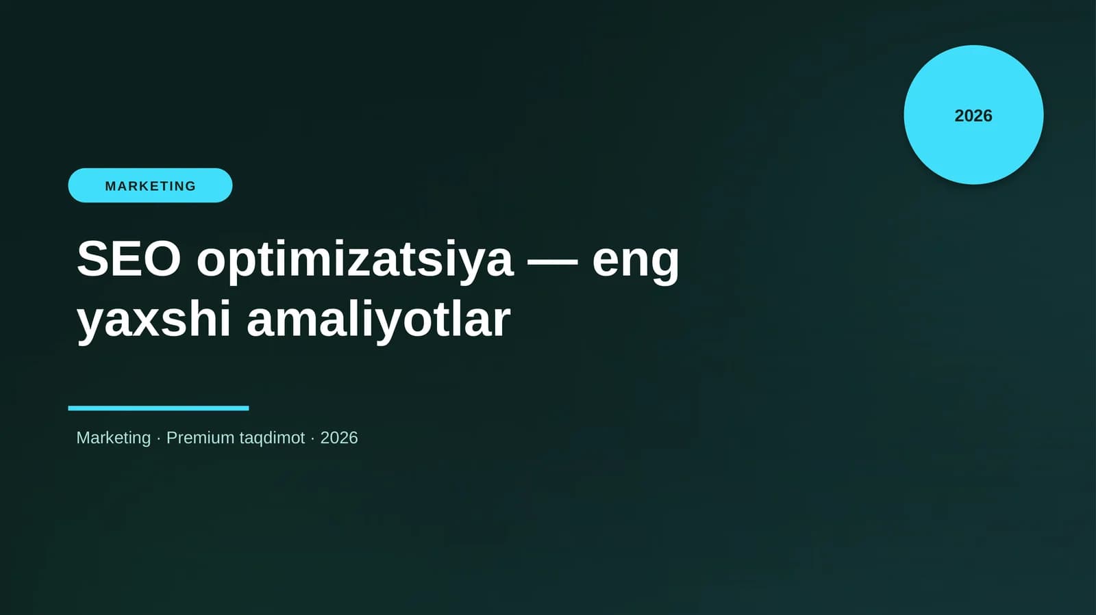 SEO optimizatsiya — eng yaxshi amaliyotlar