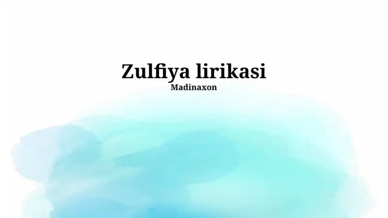 Zulfiya lirikasi