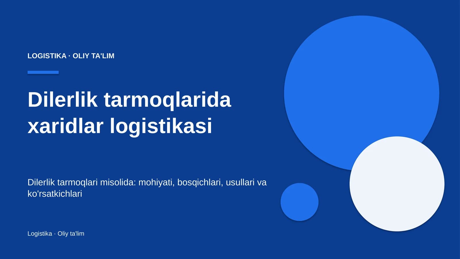 Dilerlik tarmoqlarida xaridlar logistikasi