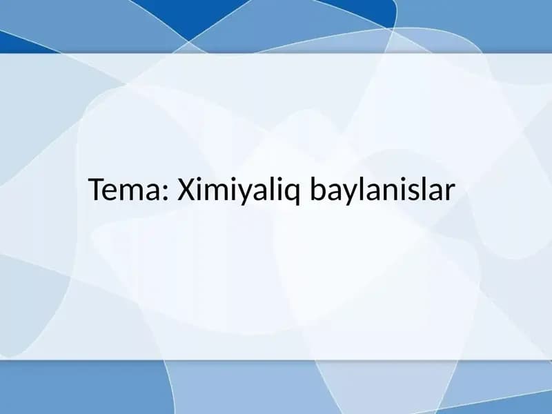 Ximiyaliq baylanislar