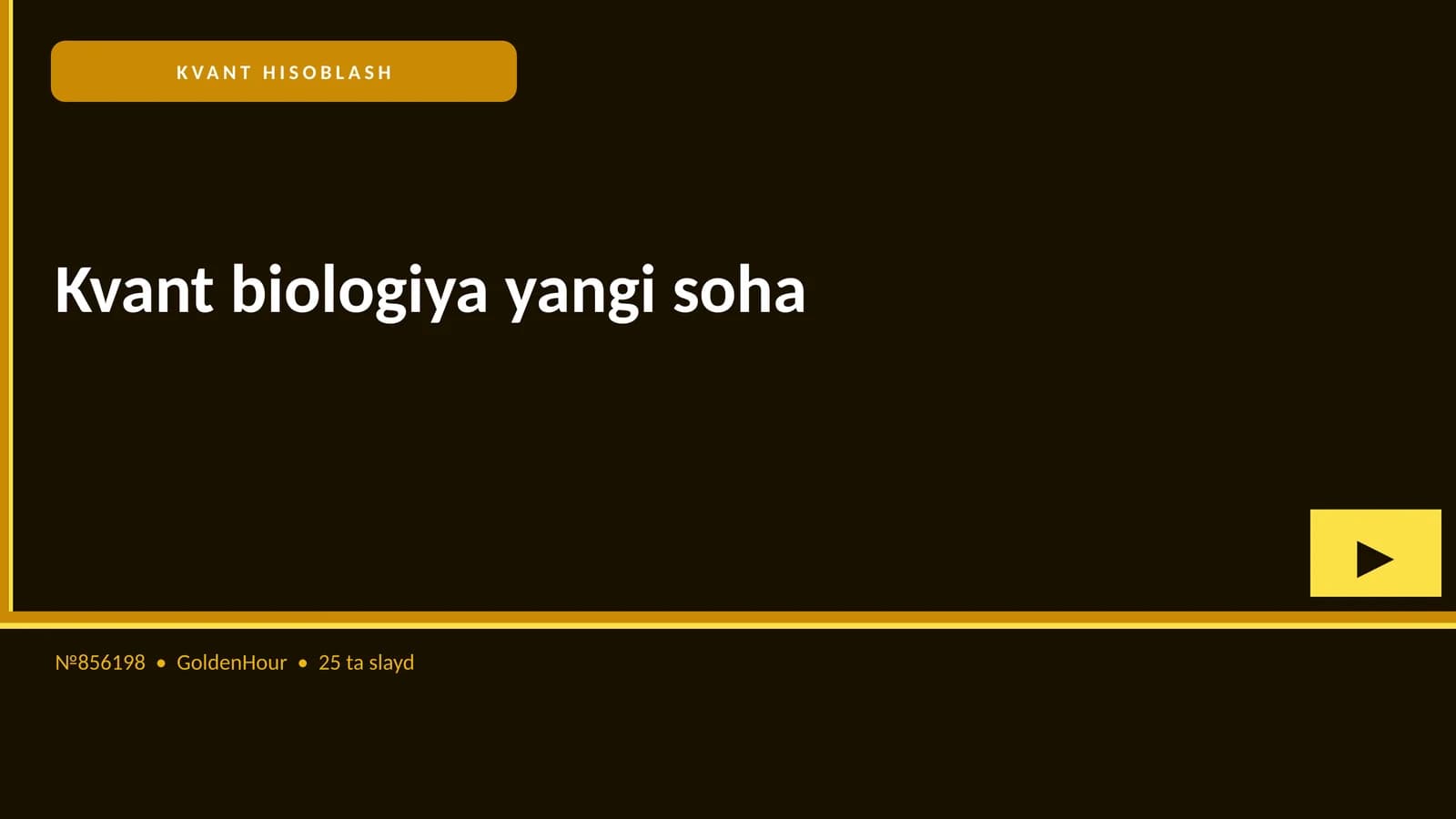 KVANT BIOLOGIYA YANGI SOHA