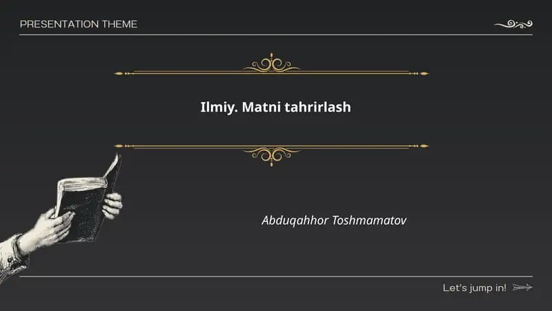 Ilmiy. Matni tahrirlash