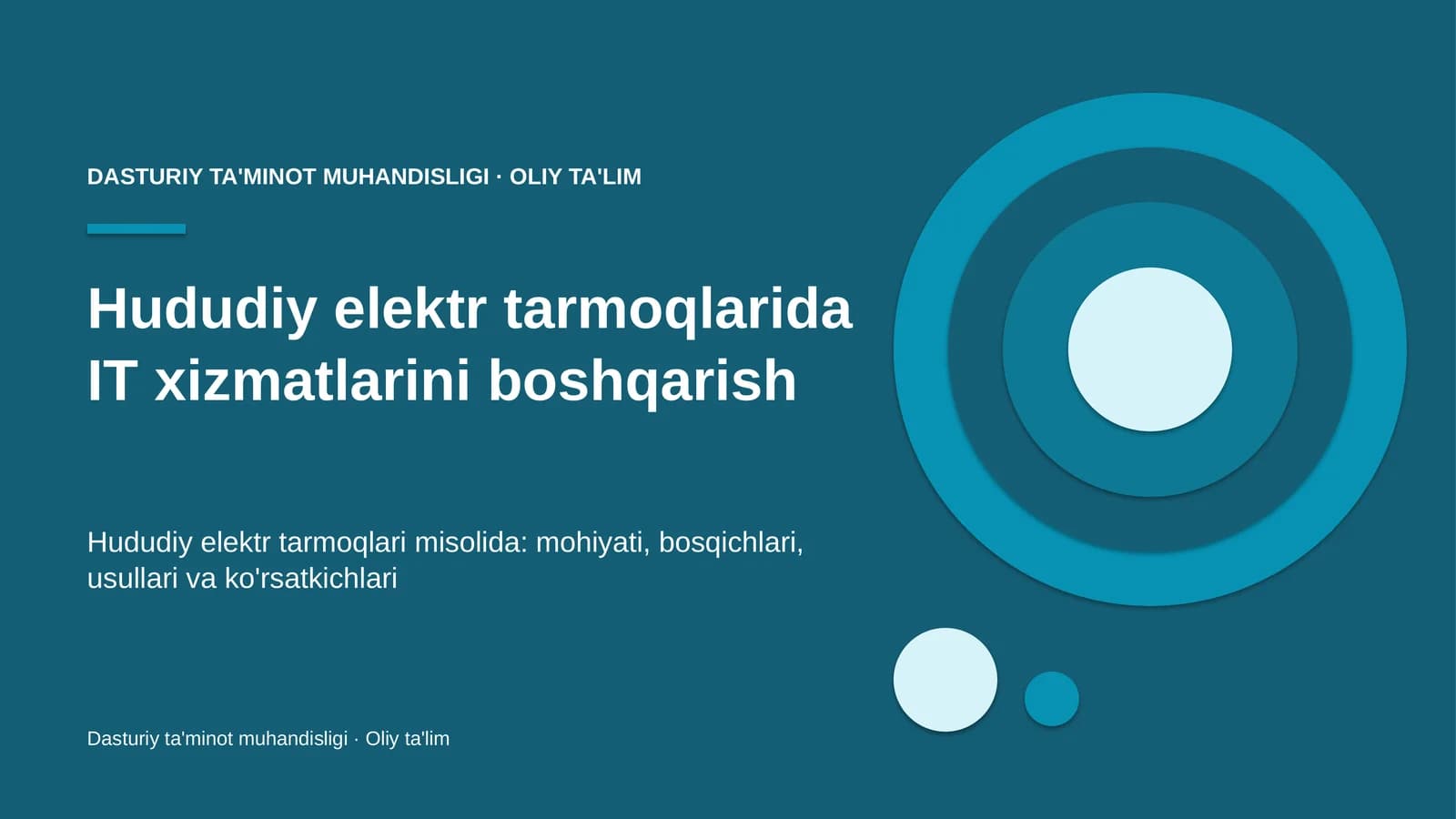 Hududiy elektr tarmoqlarida IT xizmatlarini boshqarish