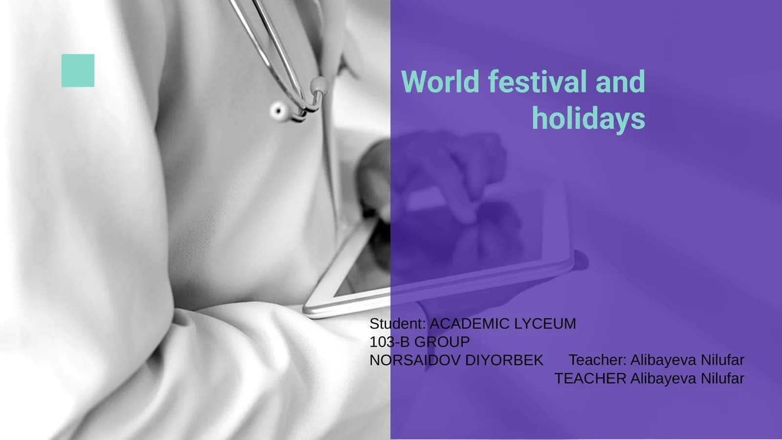 World festival and holidays