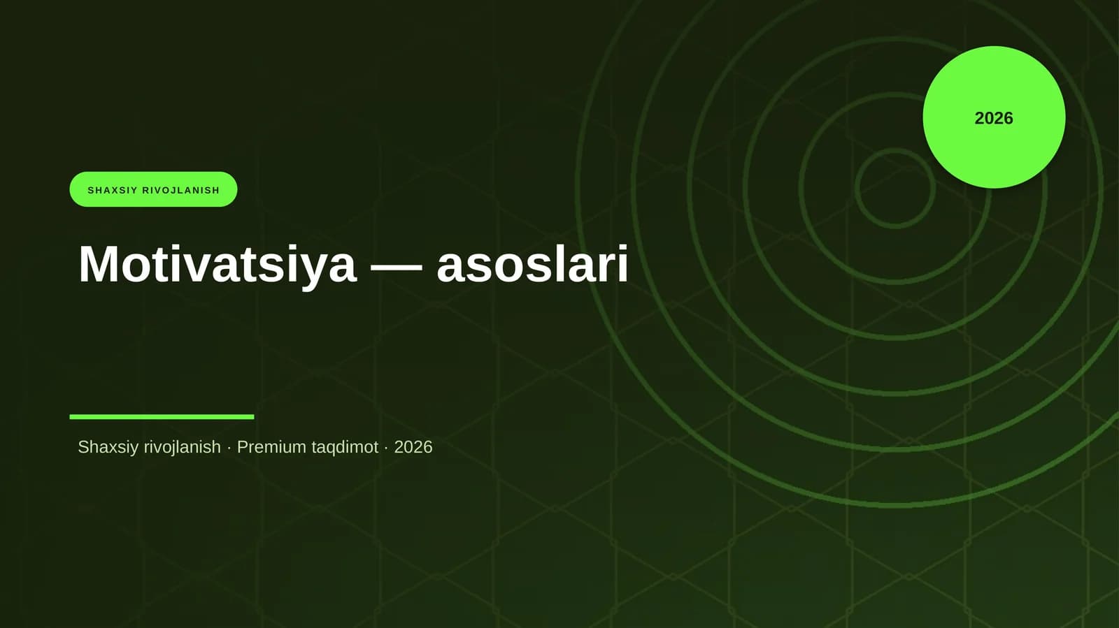 Motivatsiya — asoslari