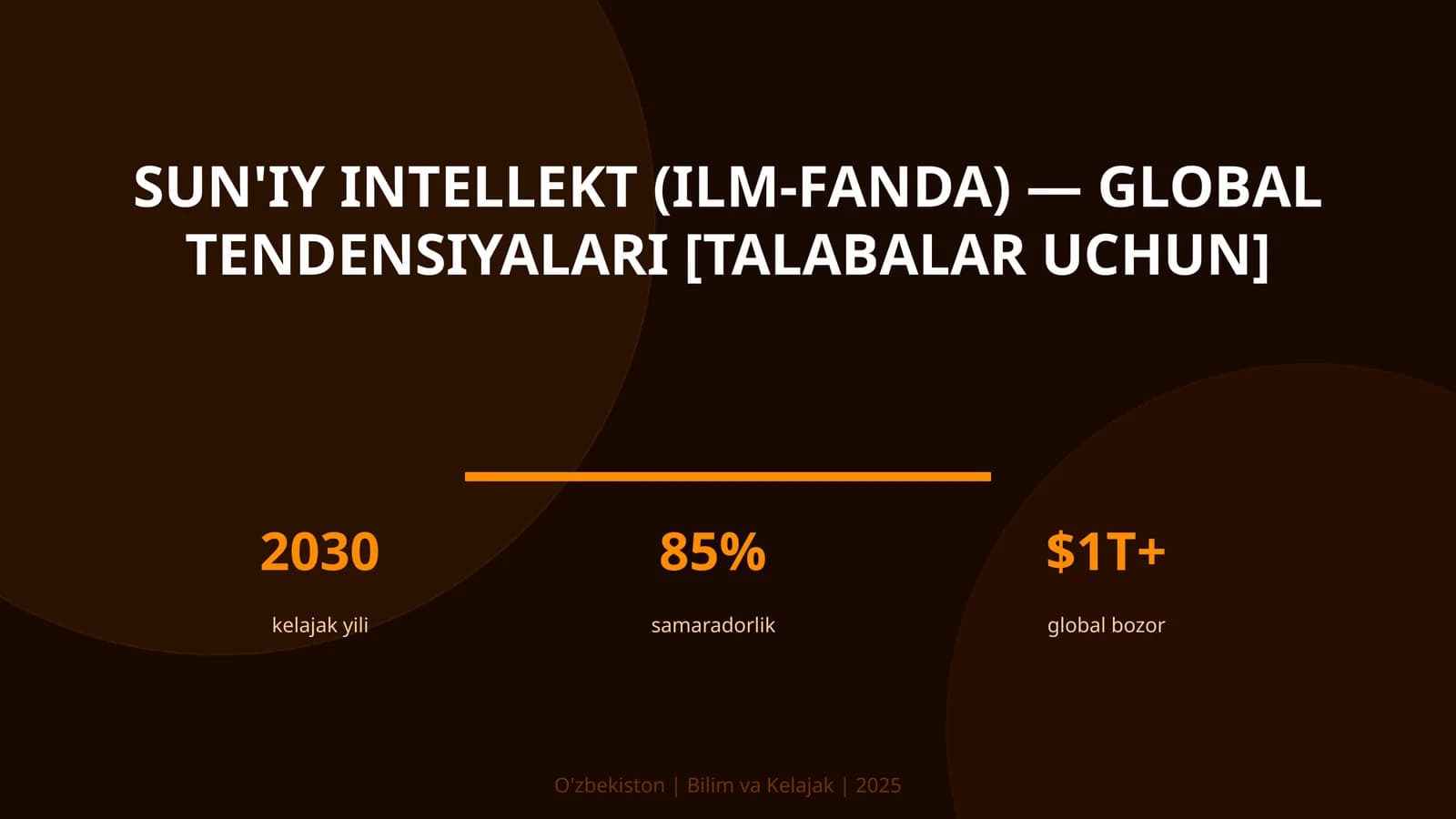 SUN'IY INTELLEKT (ILM-FANDA) — GLOBAL TENDENSIYALARI [TALABALAR UCHUN]