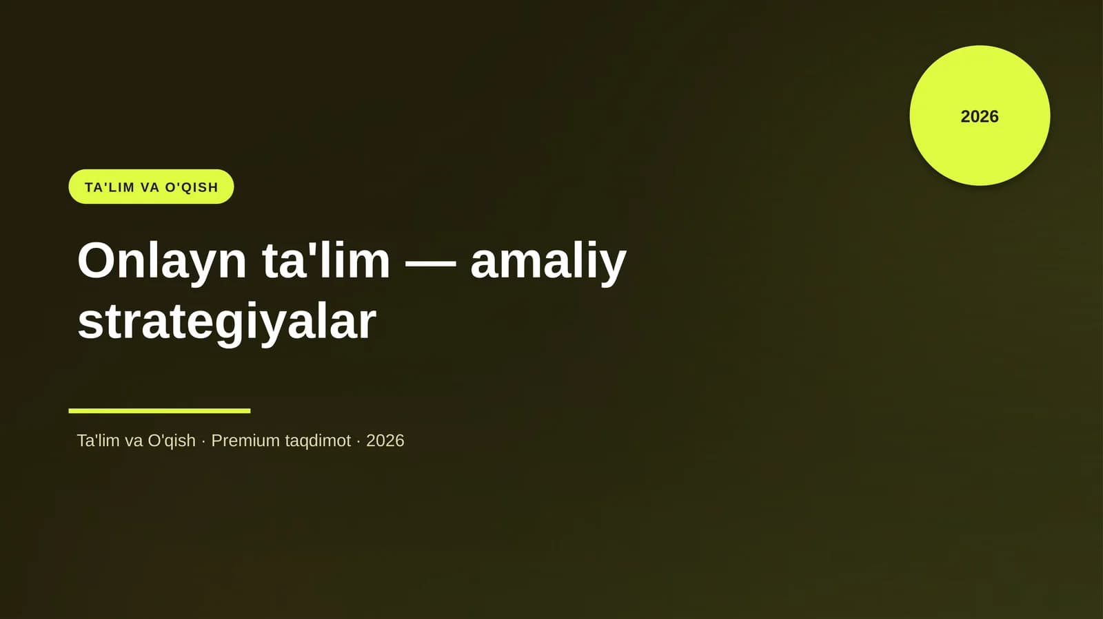 Onlayn ta'lim — amaliy strategiyalar