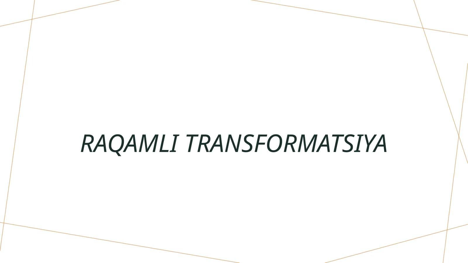 Raqamli Transformatsiya