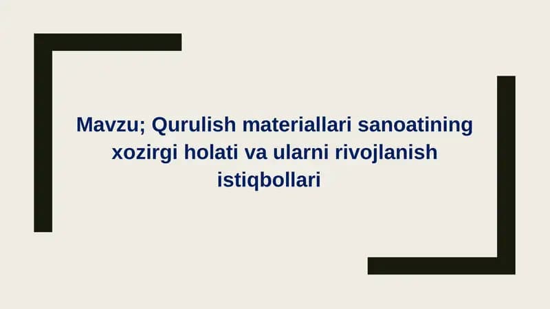 Qurilish materiallari sanoati
