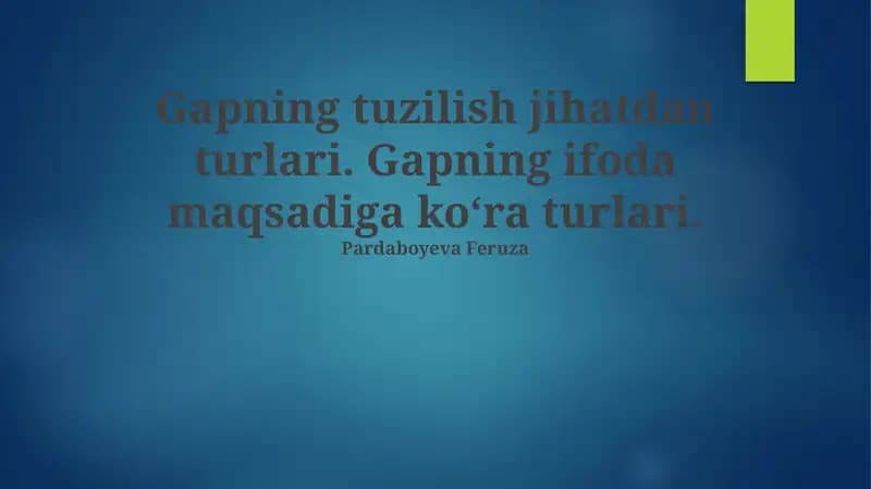 Gapning tuzilish jihatdan turlari