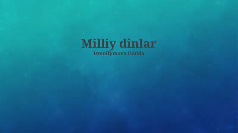 Milliy dinlar