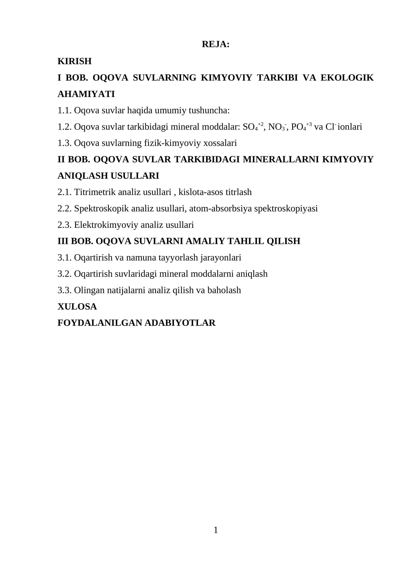 Oqova suvlar tarkibi