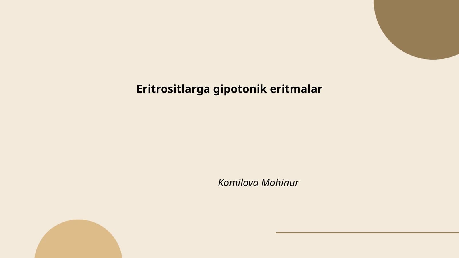 Eritrositlarga gipotonik eritmalar