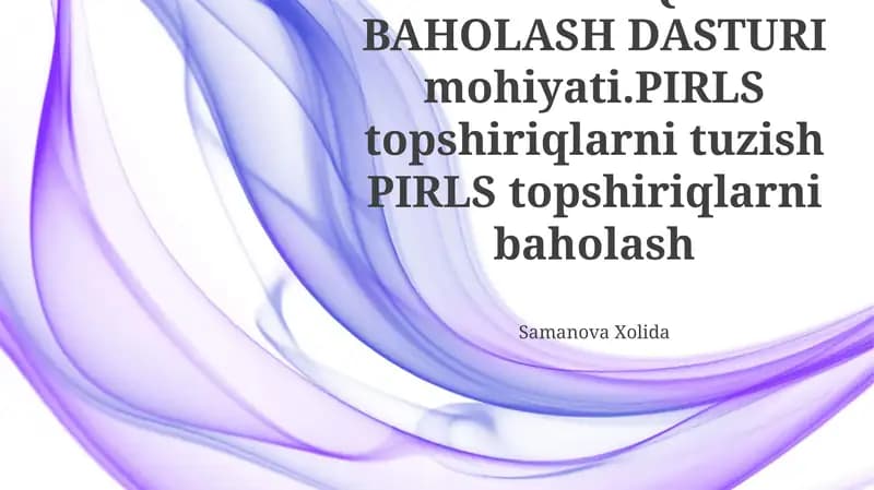PIRLS Xalqaro Baholash Dasturi