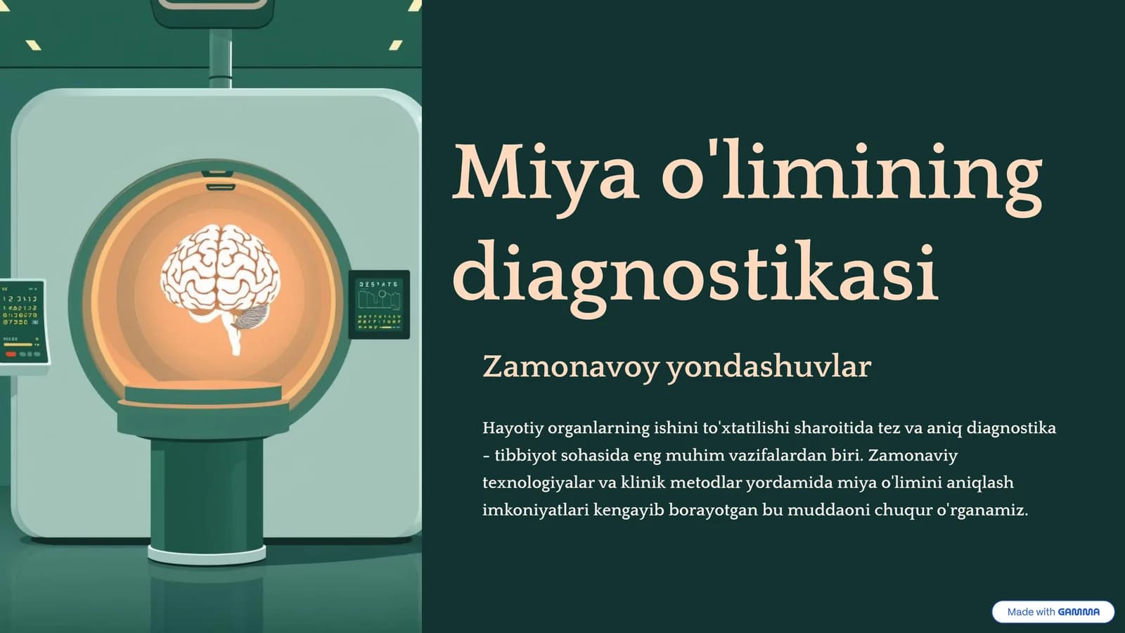 Miya o'limining diagnostikasi