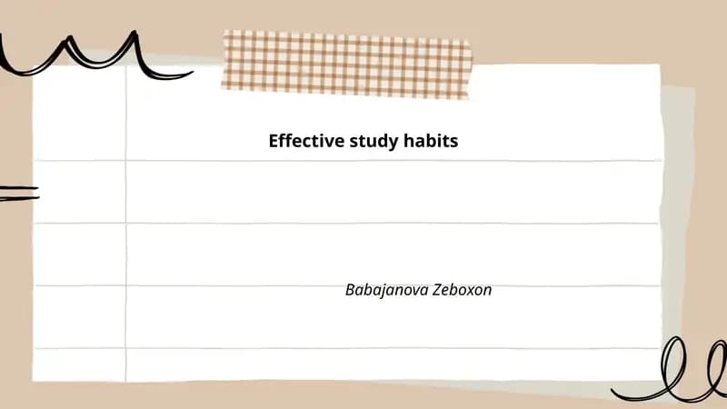 Effective study habits