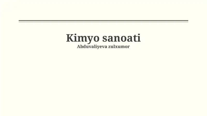 Kimyo sanoati