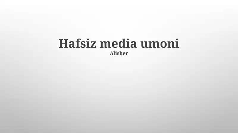 Hafsiz media umoni