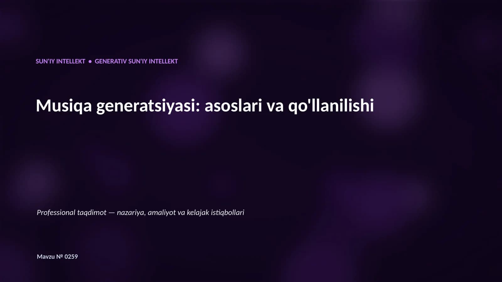 Generativ SUN'IY INTELLEKT