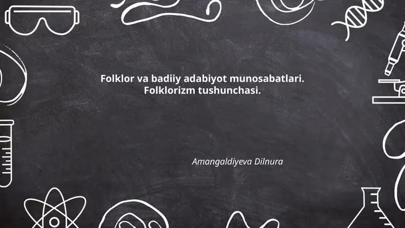 Folklor va badiiy adabiyot