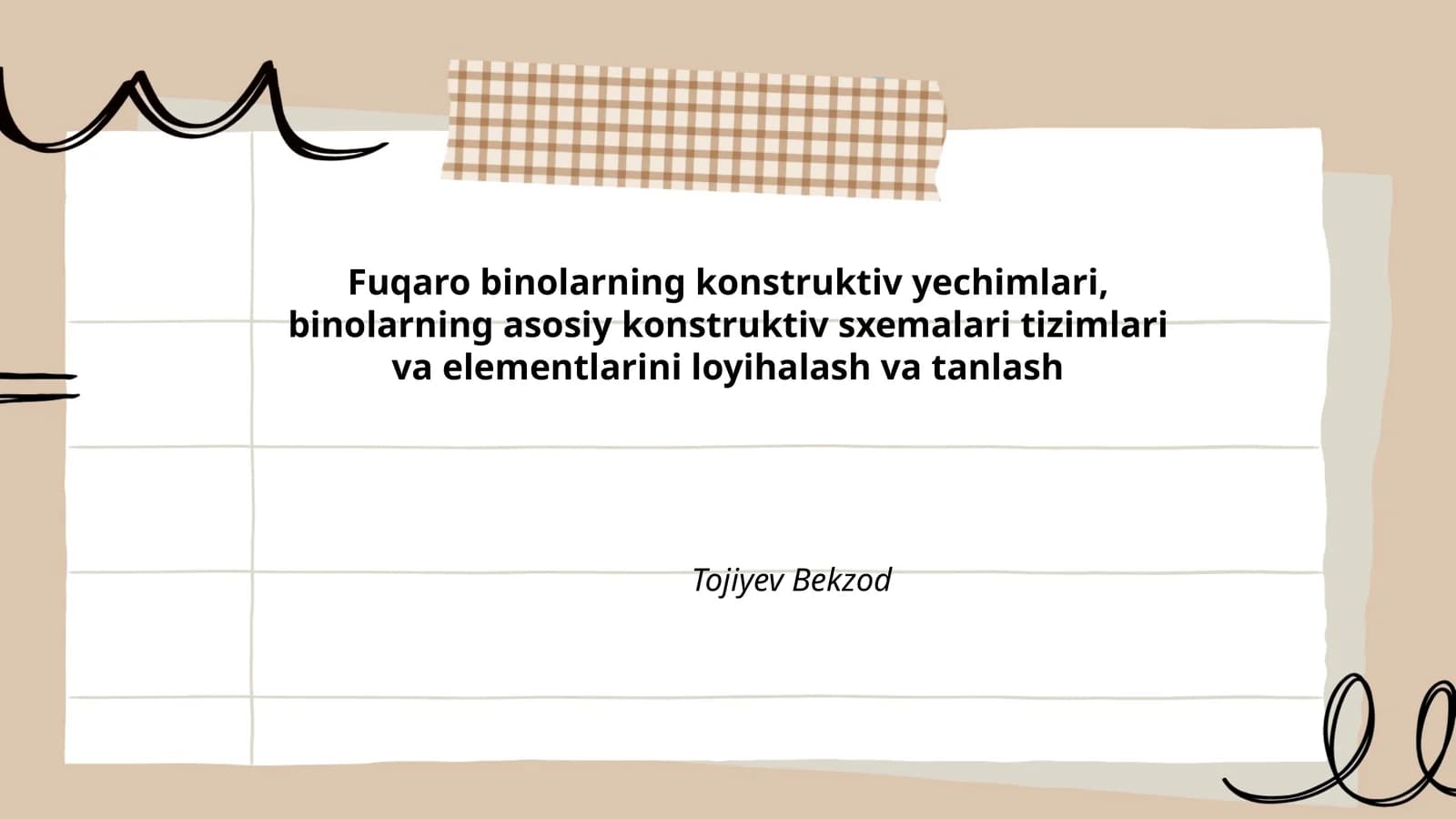 Fuqaro binolarning konstruktiv yechimlari