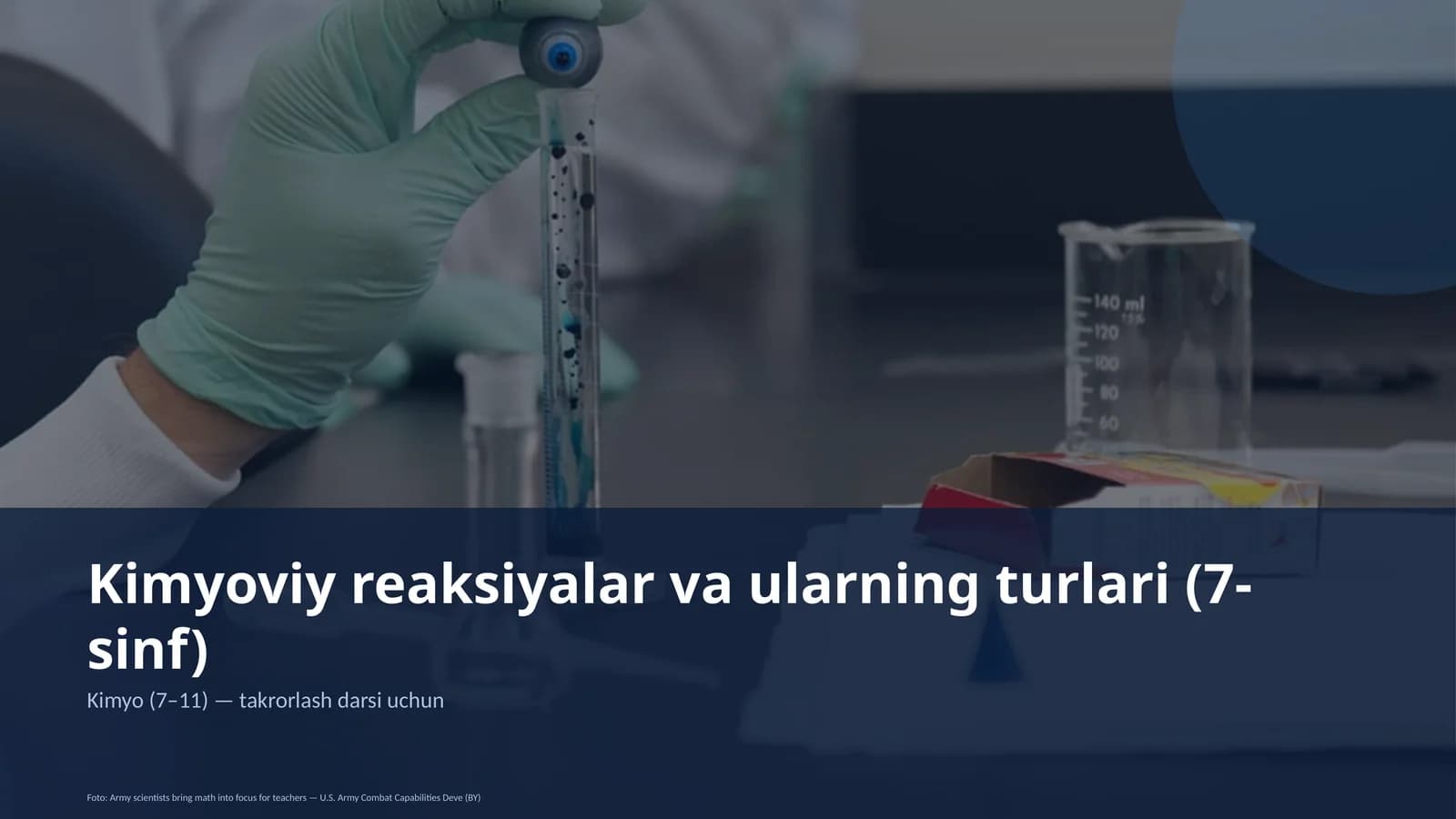 Kimyoviy reaksiyalar va ularning turlari (7-sinf)