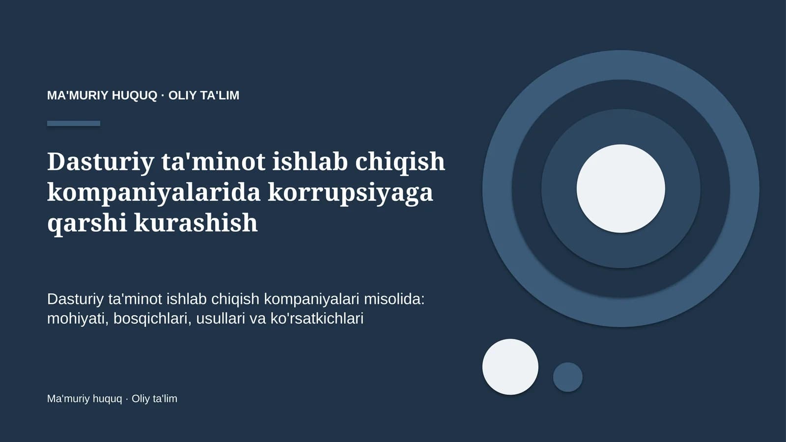 Dasturiy ta'minot ishlab chiqish kompaniyalarida korrupsiyaga qarshi kurashish
