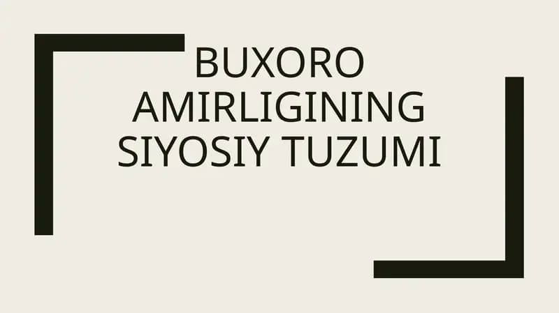 Buxoro amirligining siyosiy tuzumi