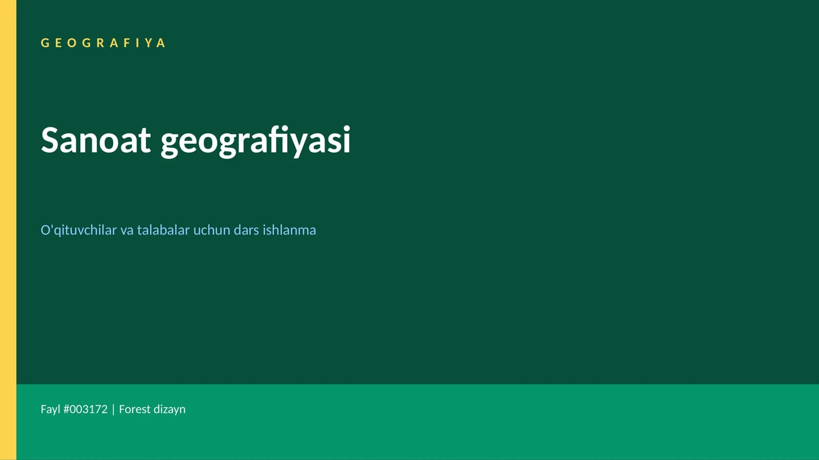 Sanoat geografiyasi dars ishlanma