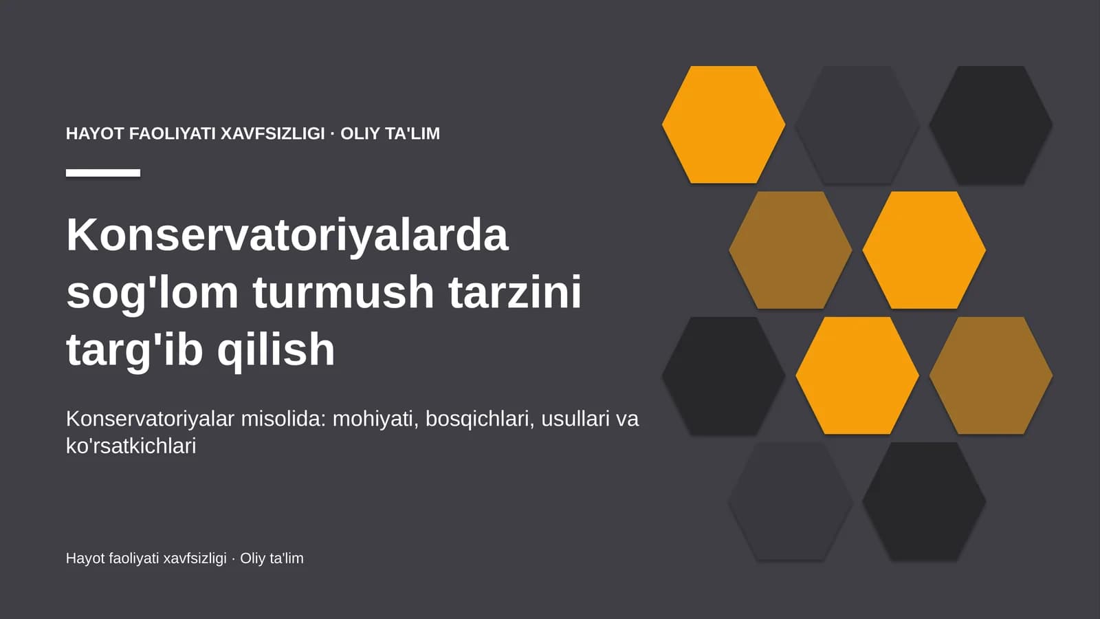 Konservatoriyalarda sog'lom turmush tarzini targ'ib qilish