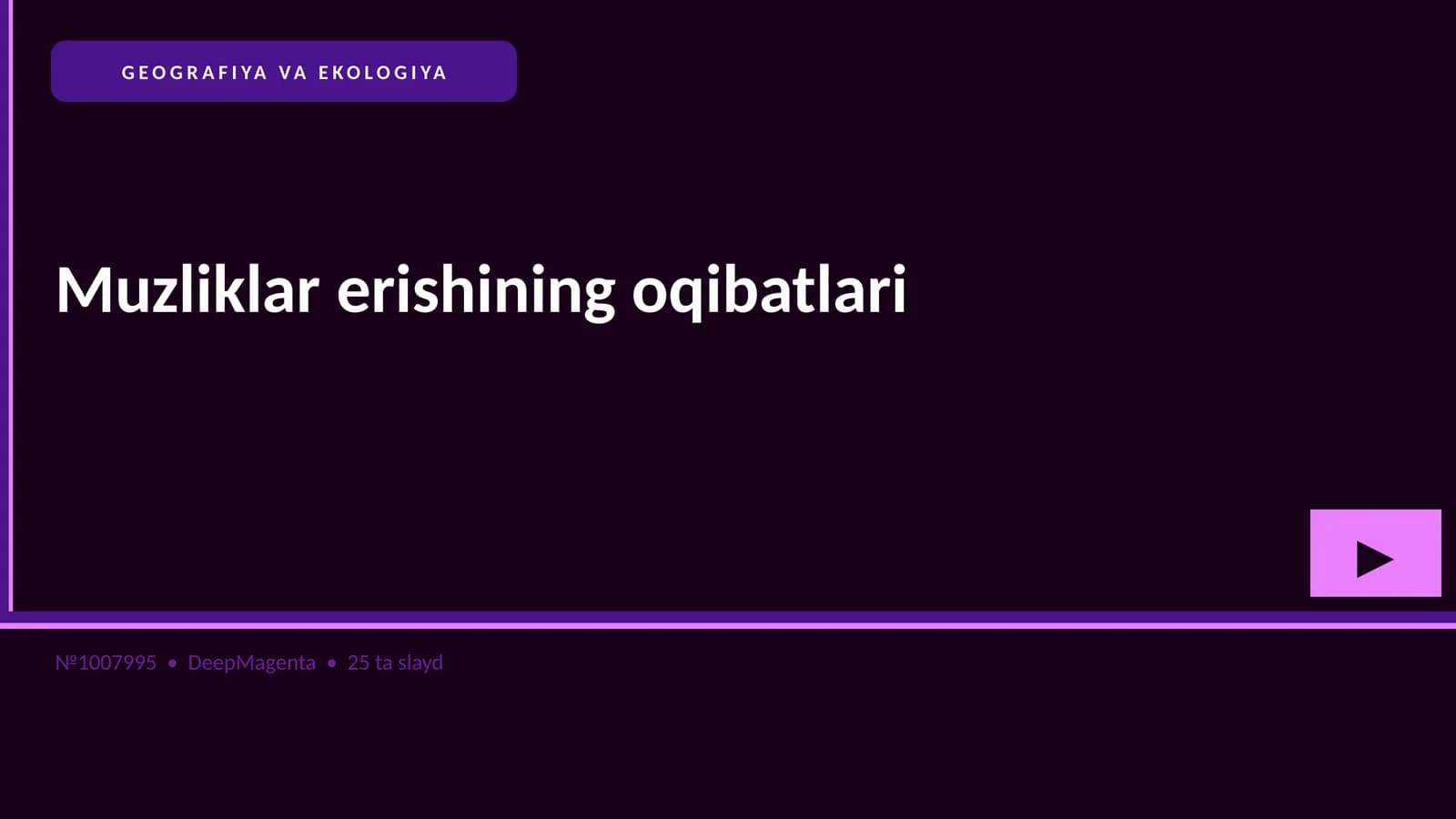 Muzliklar erishining oqibatlari