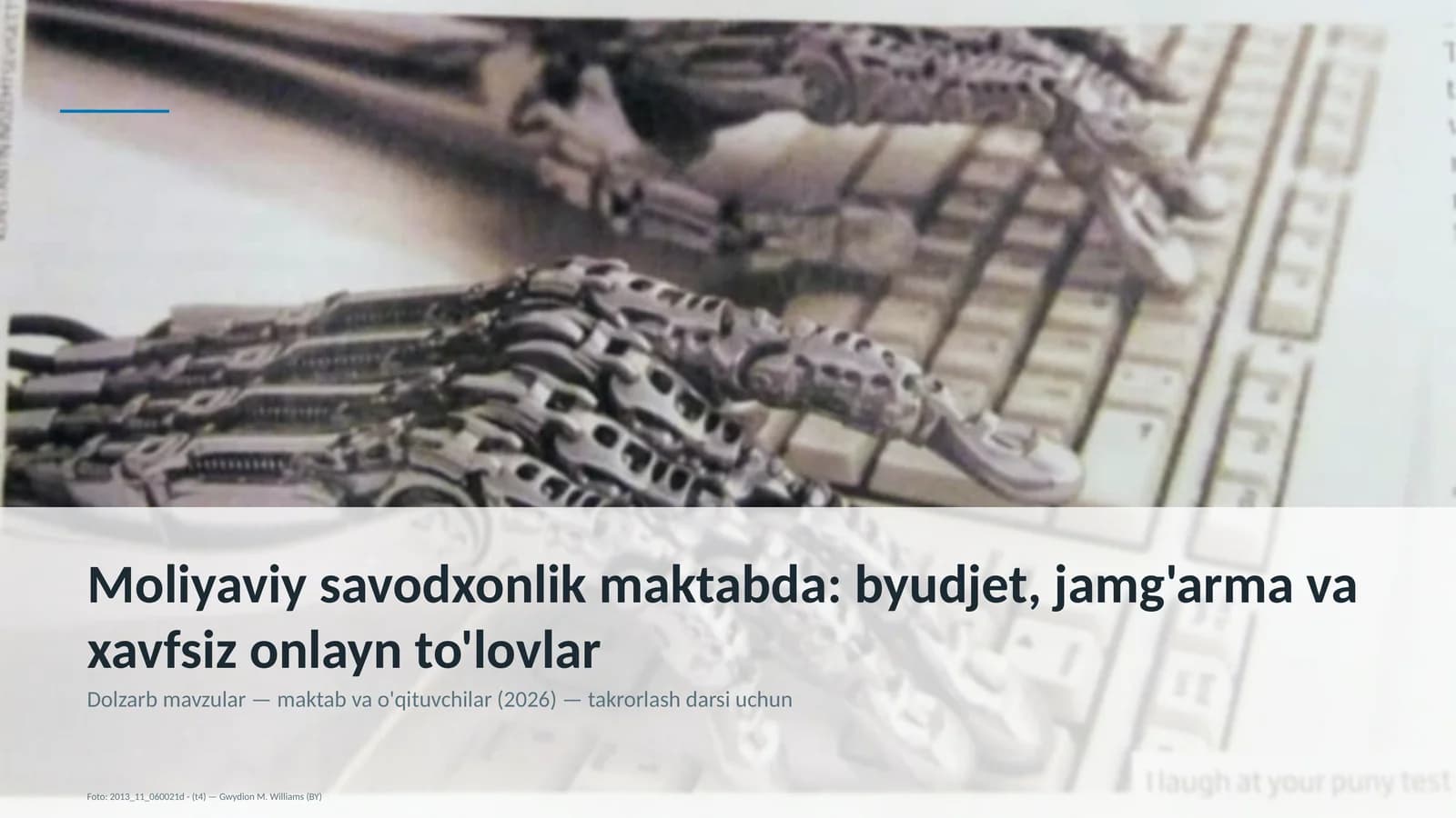 Moliyaviy savodxonlik maktabda