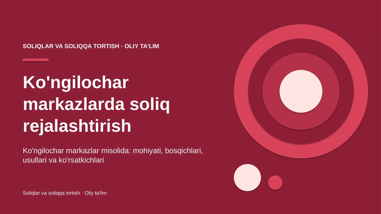 Ko'ngilochar markazlarda soliq rejalashtirish