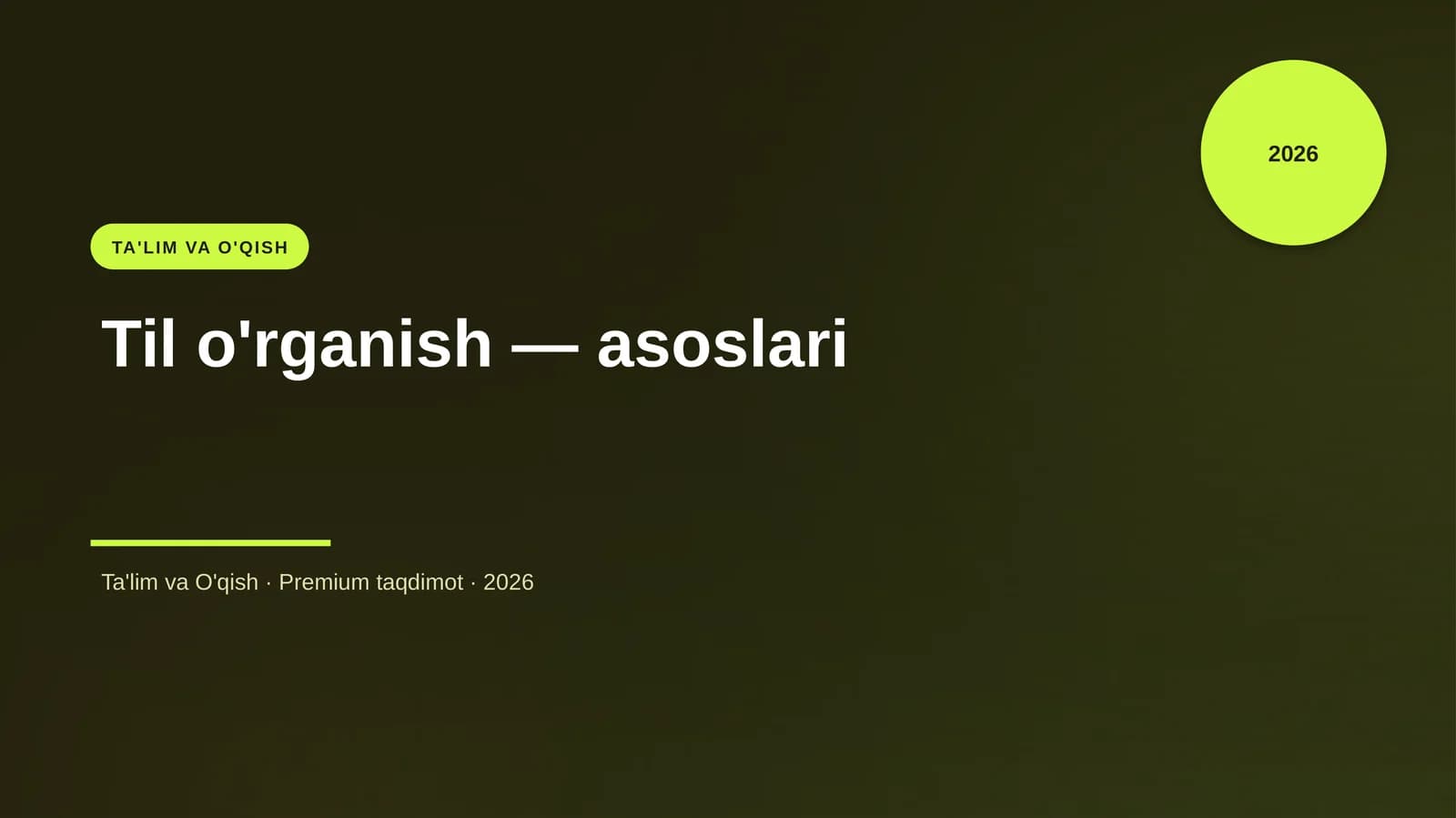 Til o'rganish — asoslari