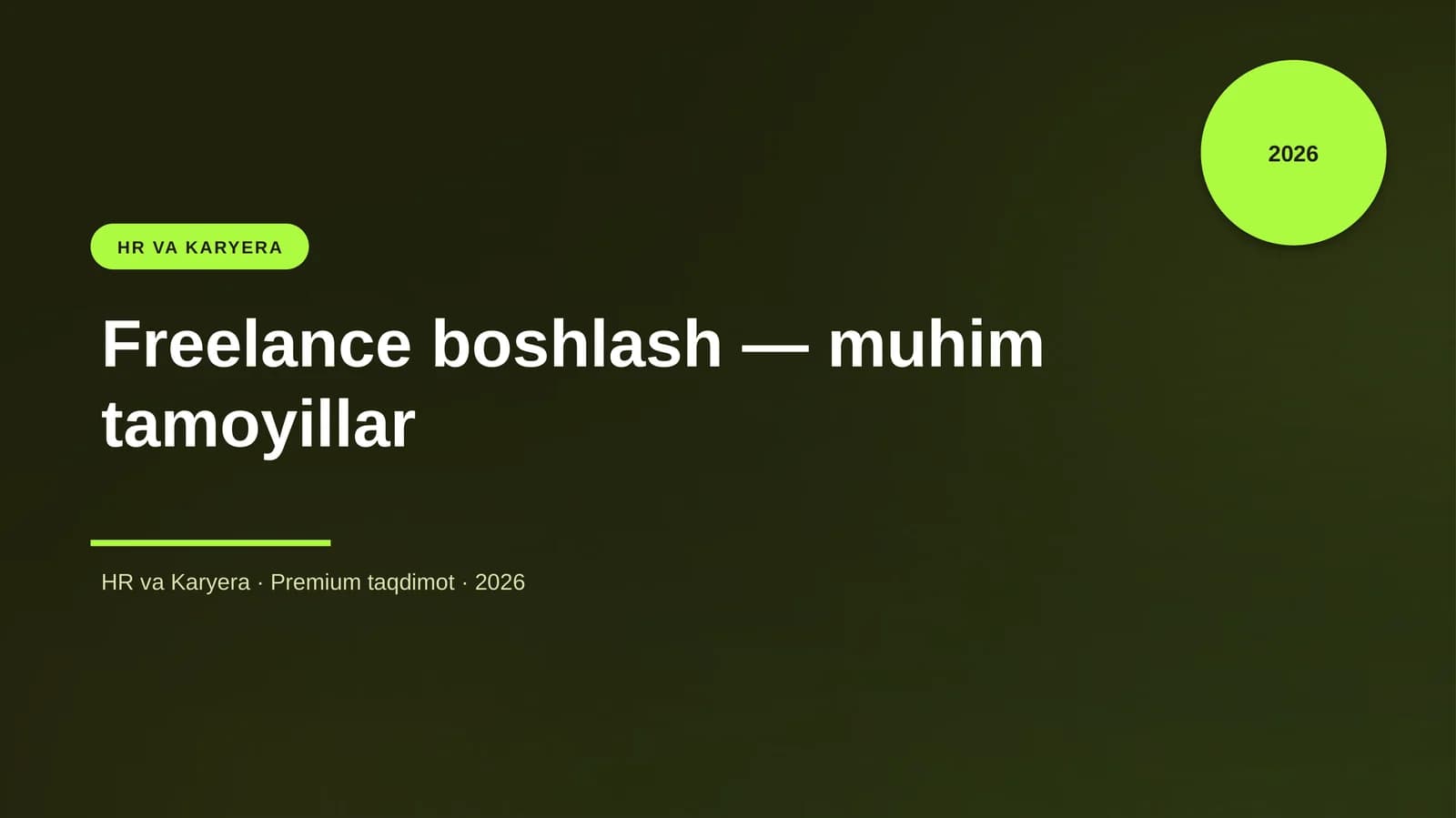 Freelance boshlash — muhim tamoyillar