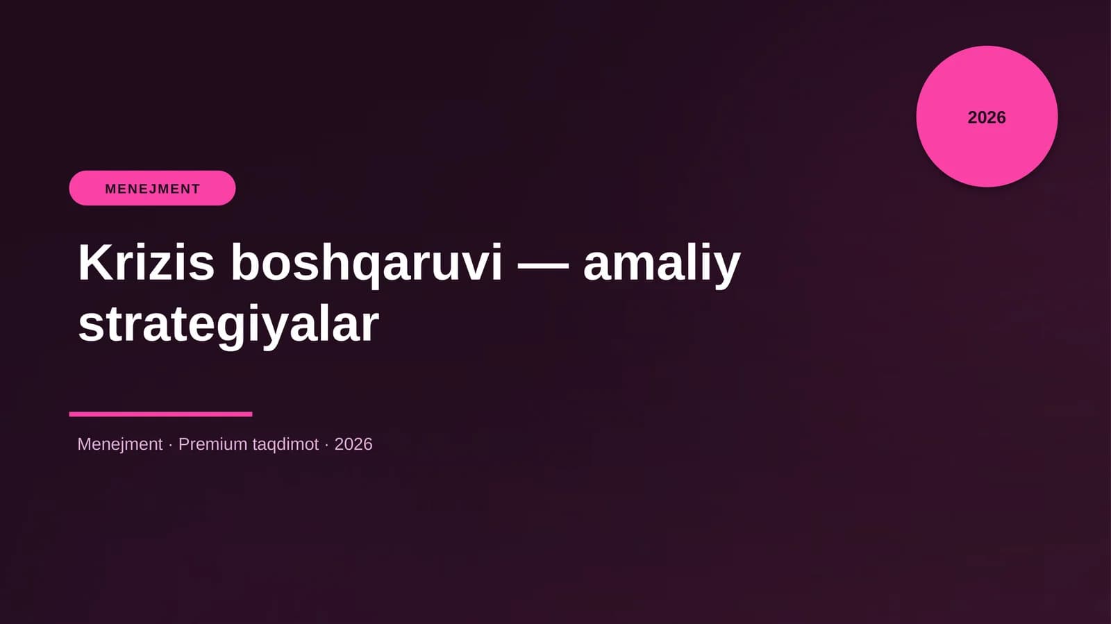 Krizis boshqaruvi — amaliy strategiyalar