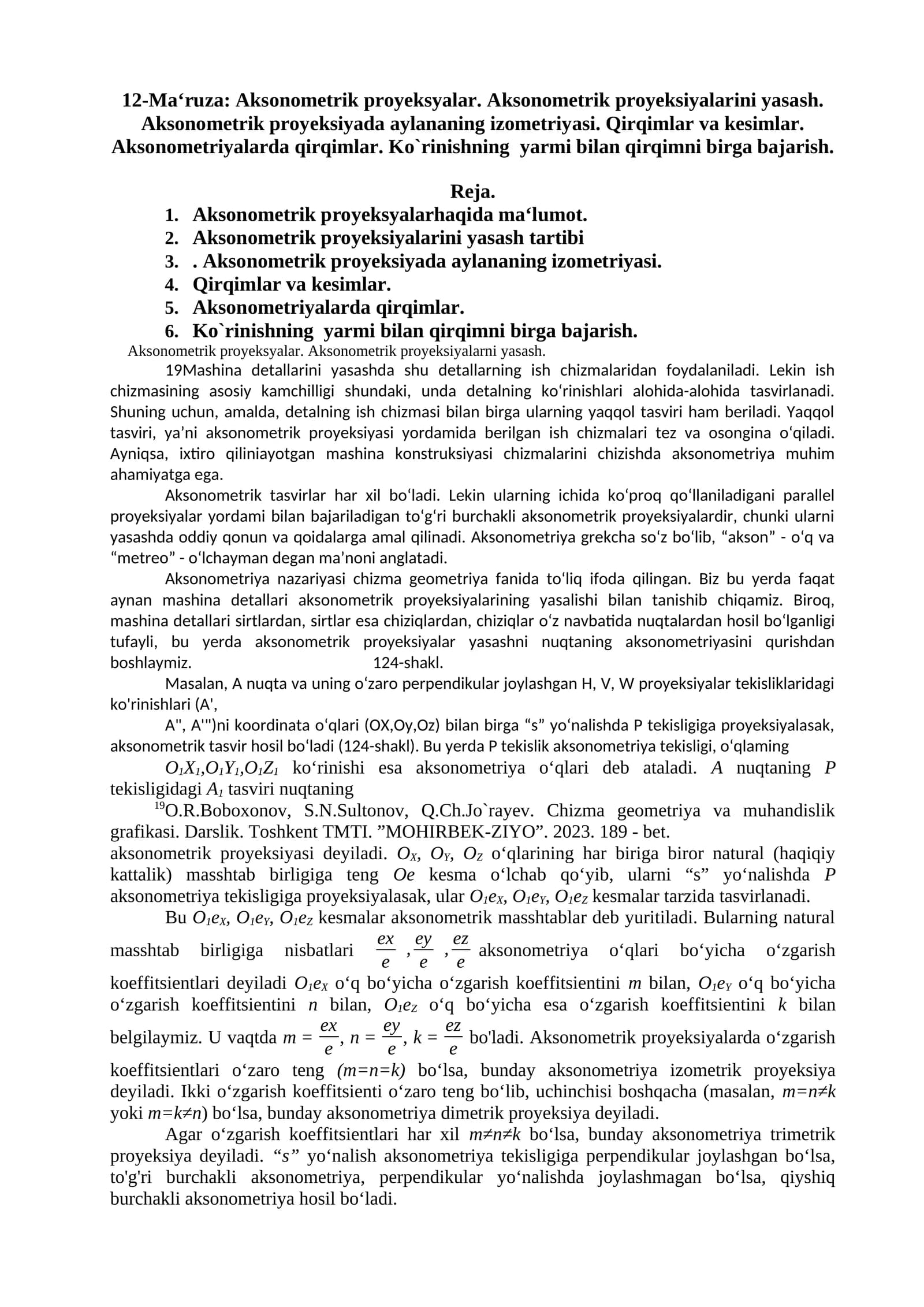Aksonometrik proyeksyalar