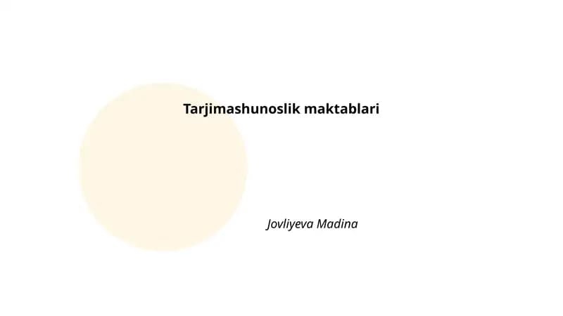 Tarjimashunoslik maktablari