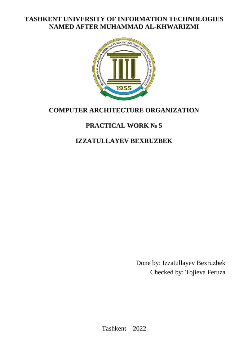 COMPUTER ARCHITECTURE ORGANIZATION