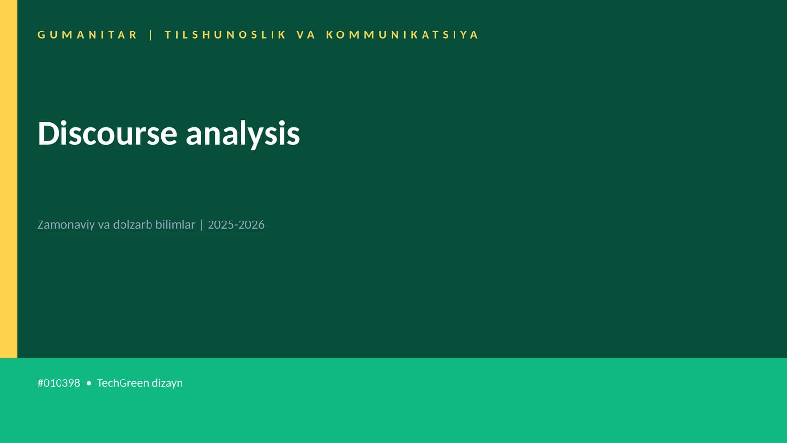 Discourse analysis